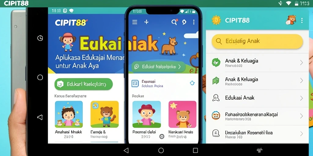 Tampilan antarmuka CIPIT88 yang menarik untuk anak-anak.