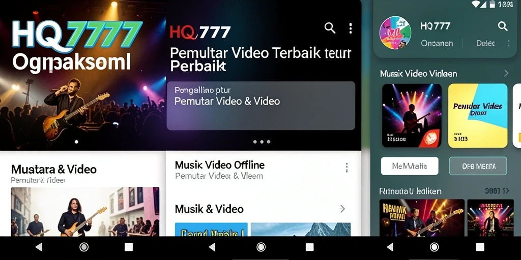 Tampilan antarmuka HQ777 yang intuitif dan menarik untuk Pemutar Video Offline.
