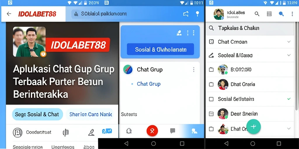 Tampilan antarmuka IDOLABET88 yang modern dan menarik untuk chat grup.
