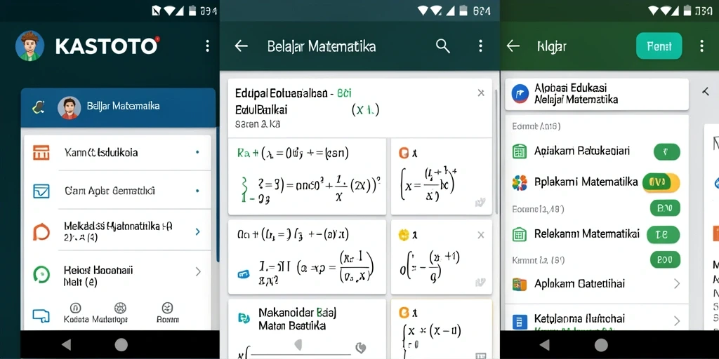 Antarmuka KASTOTO yang menarik dan interaktif untuk belajar matematika.
