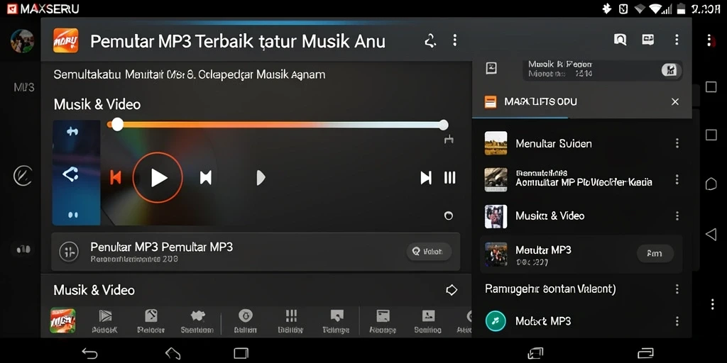 Tampilan antarmuka aplikasi MAXSERU yang modern dan mudah digunakan.